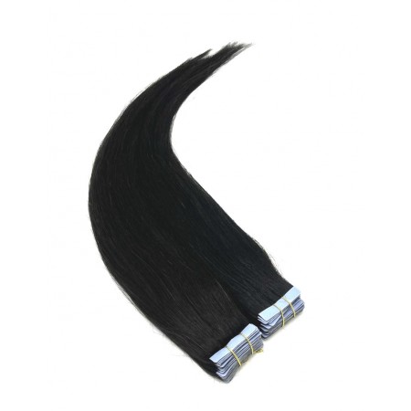 Invisible tape hair pravé lidské vlasy 50 cm -  přírodní černá