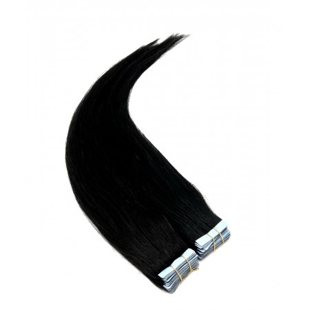 Invisible tape hair pravé lidské vlasy 50 cm -  černá